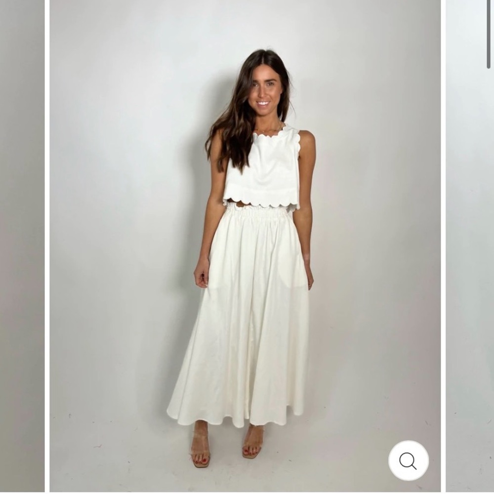 Mable Scallop Detail Crop Top and Midi Skirt